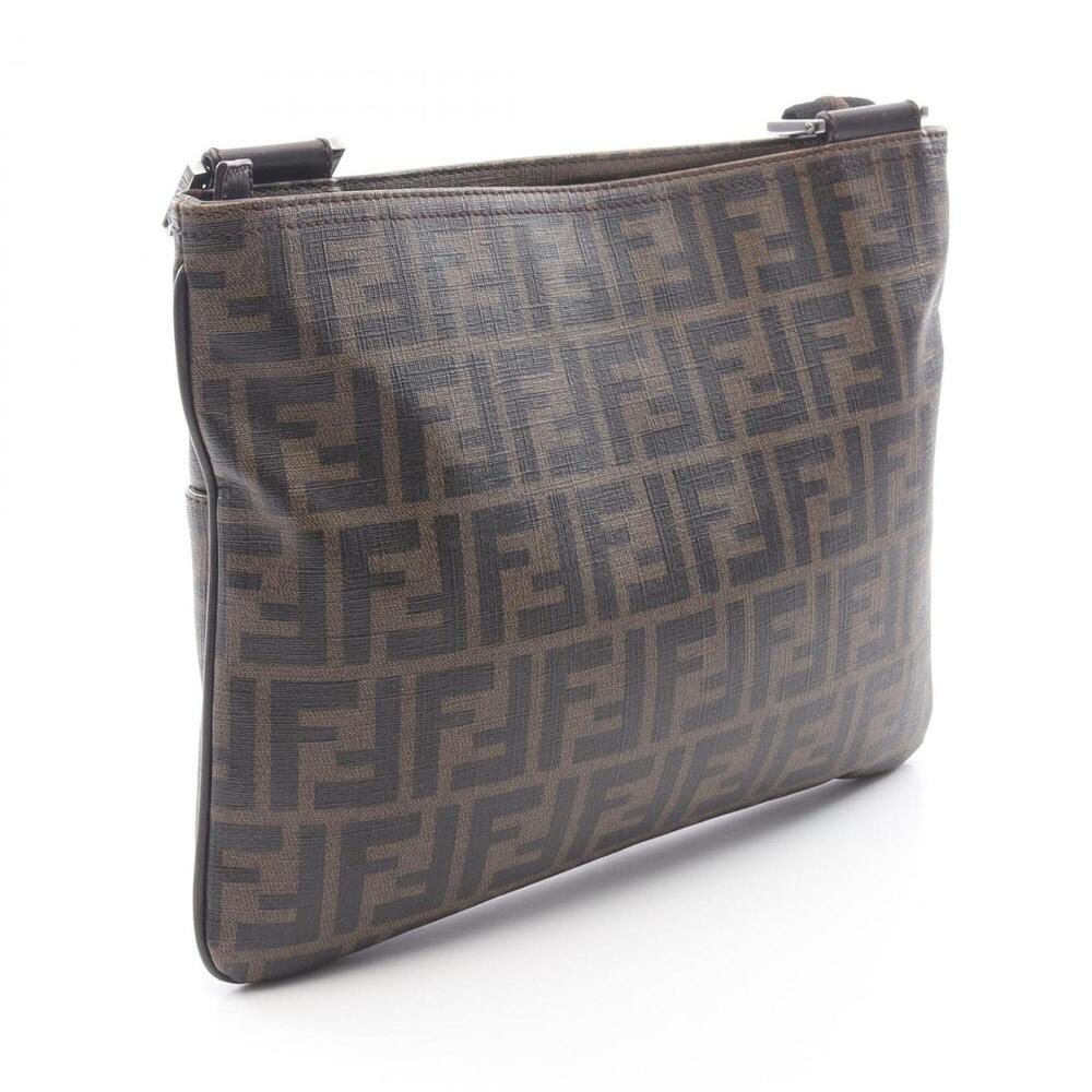 Fendi Zucca Shoulder Bag/Handbag, Coated Canvas Leather, Men's/Women's, Brown - Picture 2 of 9